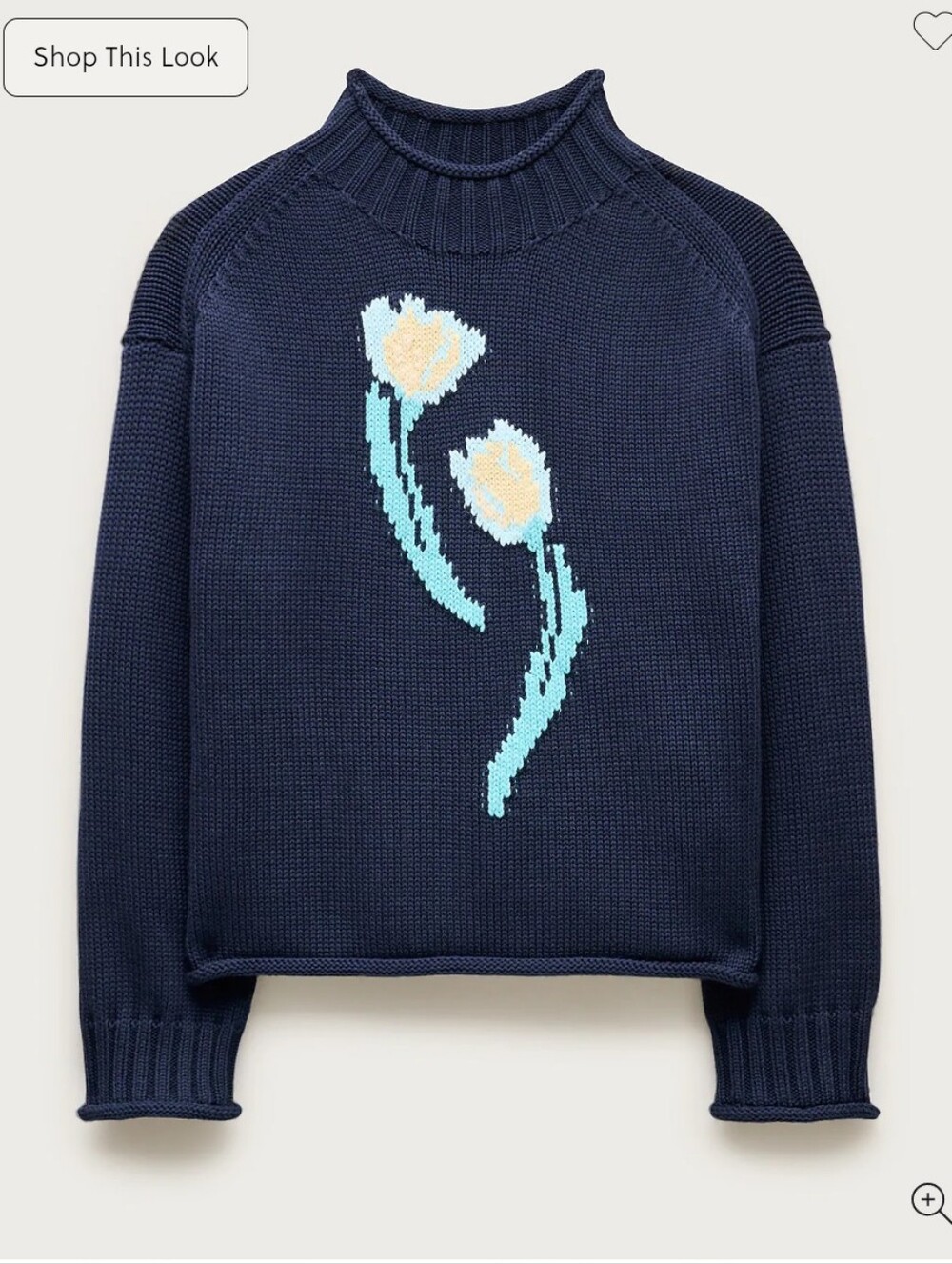 J Crew 2025 Rollneck™ sweater in floral-print heritage cotton CR631 Size XXS
